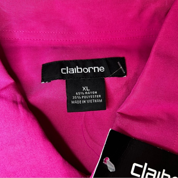 Claiborne Men’s Hot Rose Short Sleeve Button-Down Shirt - XL - NWT - Picture 4 of 8